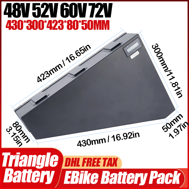 بطارية دراجة كهربائية مثلثة ال - مراجعة 72V 50Ah 21700 Lithium Battery وسعره