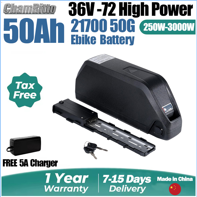 بطارية دراجة كهربائية 48 فولت  - مراجعة 72V 50Ah 21700 Lithium Battery وسعره